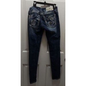 Miss Me women's skinny jeans blue size 25 crystal jewel gems
